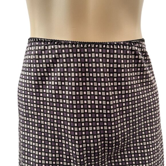 Y2K Vintage The Limited Silk Checkered A-Line Knee Length‎ Skirt Purple Women M - Picture 4 of 10